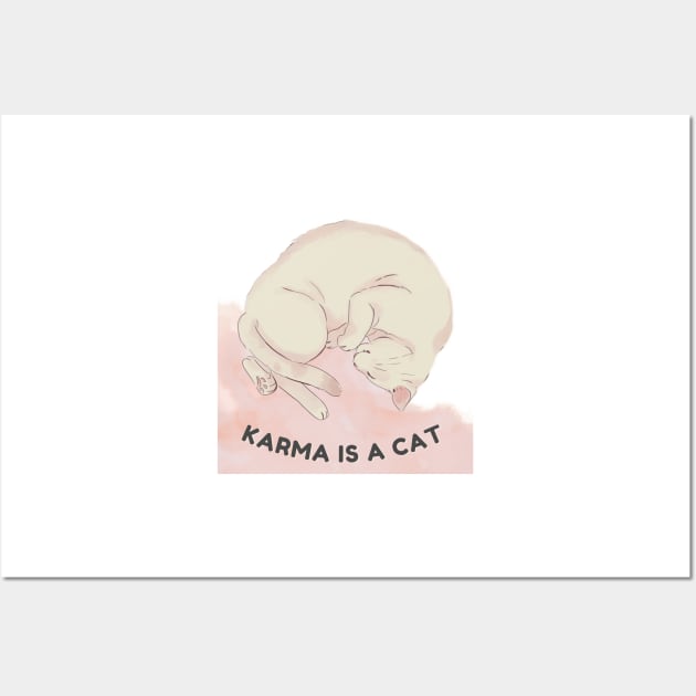 karma is a cat Wall Art by samidib16